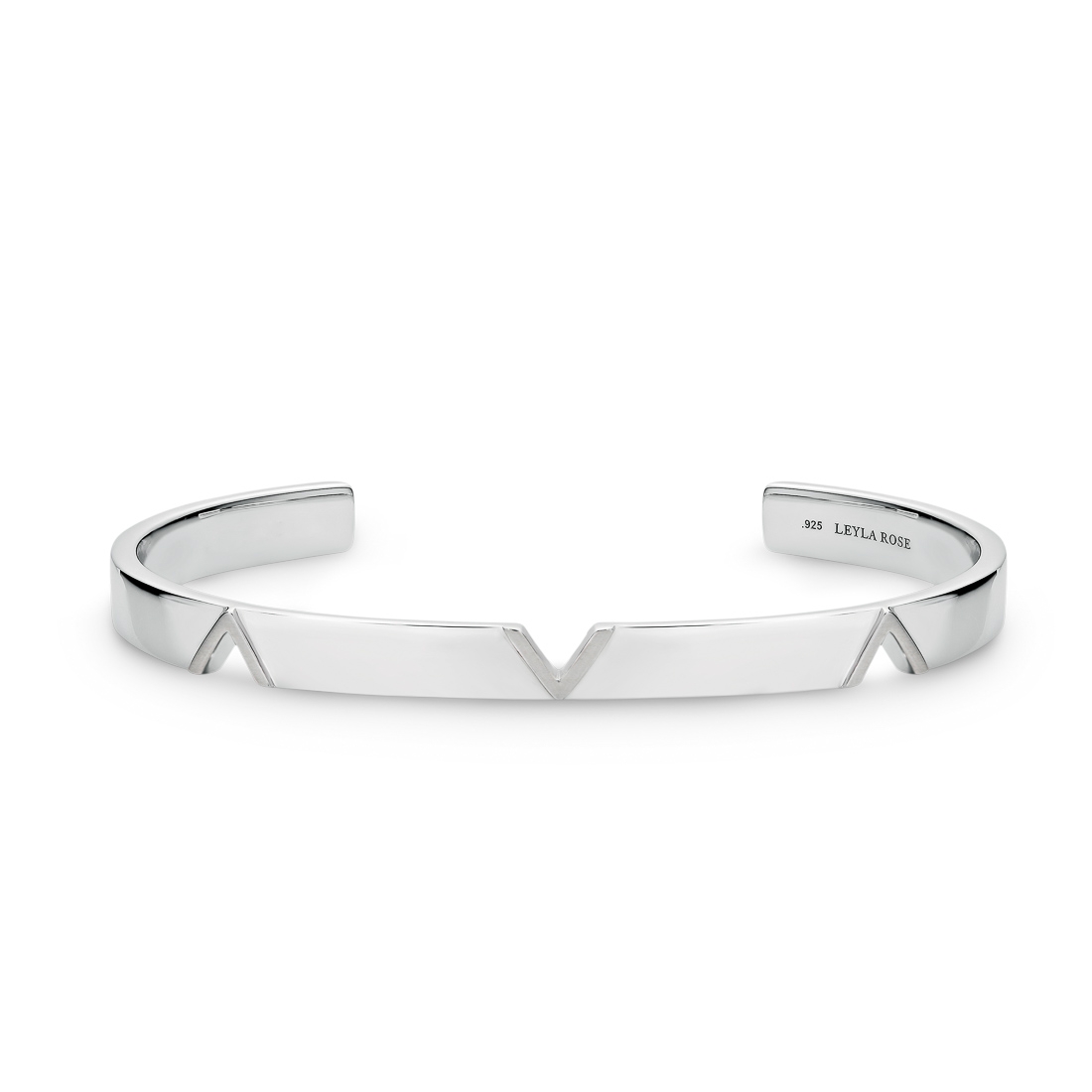 Camille V Shape Silver Cuff Bangle