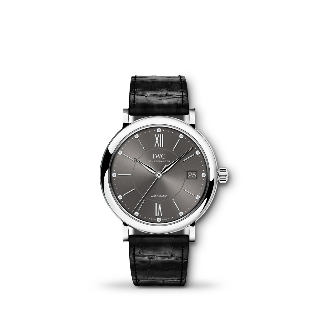 IWC Portofino Automatic Black Dial 37mm Leather Strap