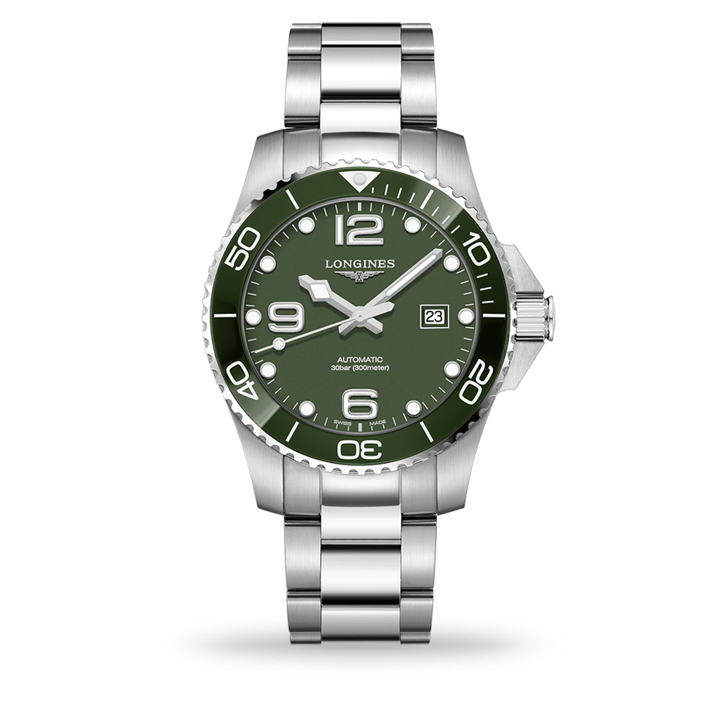 Longines HydroConquest Automatic 43mm Green Matt Dial Bracelet