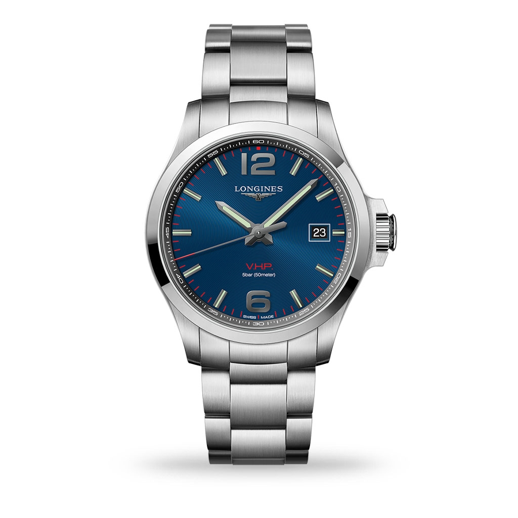 Longines Conquest V.H.P. Quartz Blue Dial 43mm Bracelet