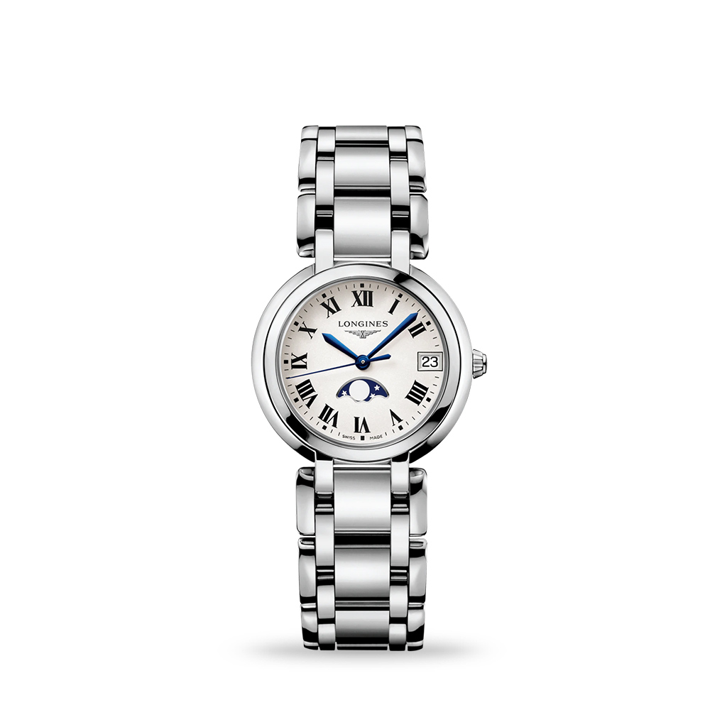 Longines PrimaLuna 30mm Quartz Silver Dial Bracelet