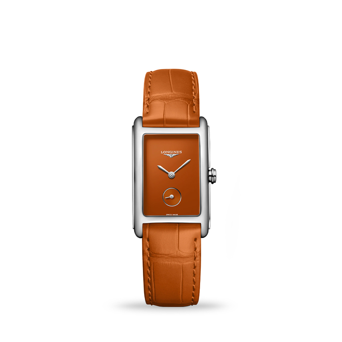 Longines DolceVita 23mm Orange Dial Leather Strap