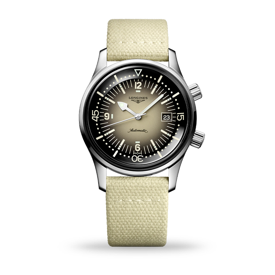 Longines Legend Diver Automatic Beige 42mm Synthetic Strap