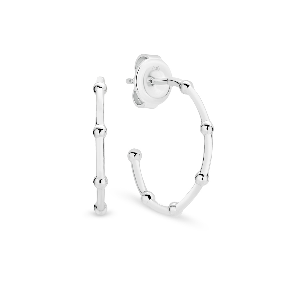 Zoe Ball Silver Hoop Earrings &#8211; Small