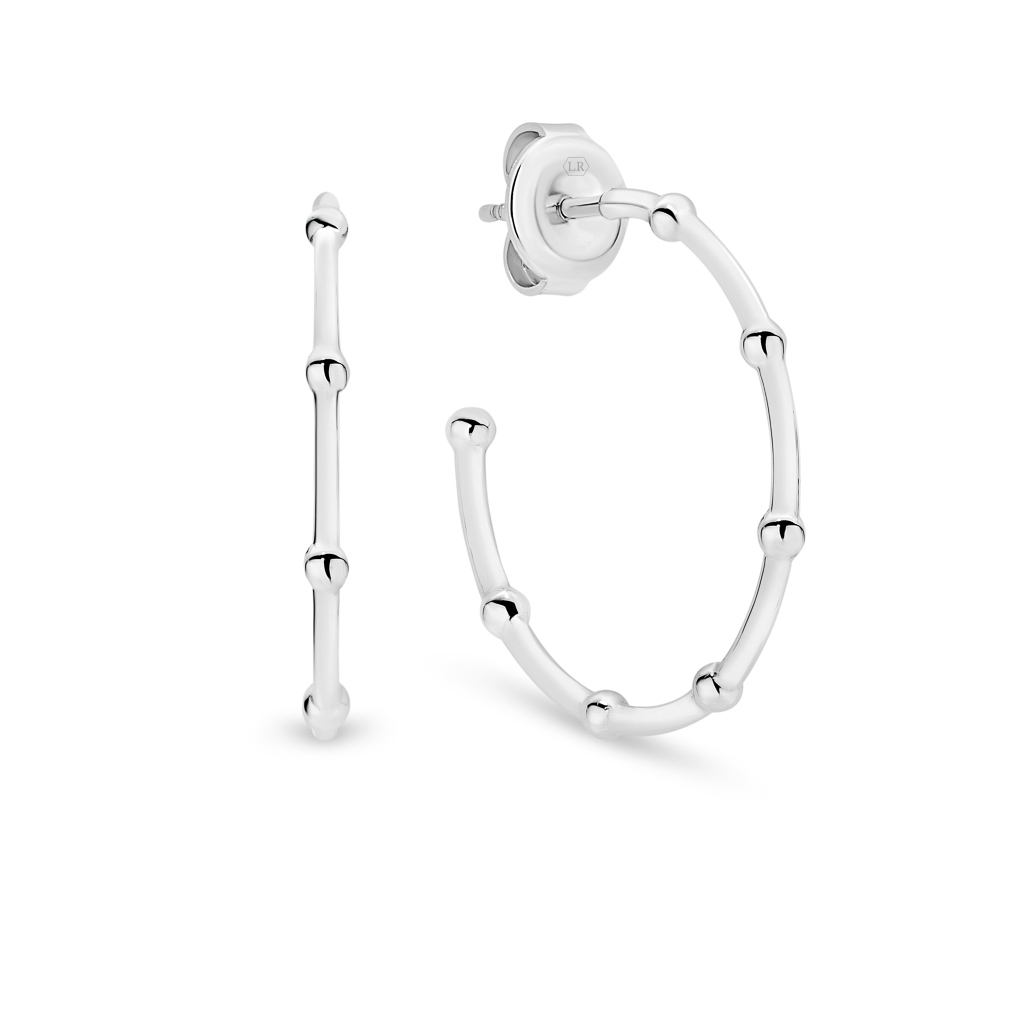 Zoe Ball Silver Hoop Earrings &#8211; Medium