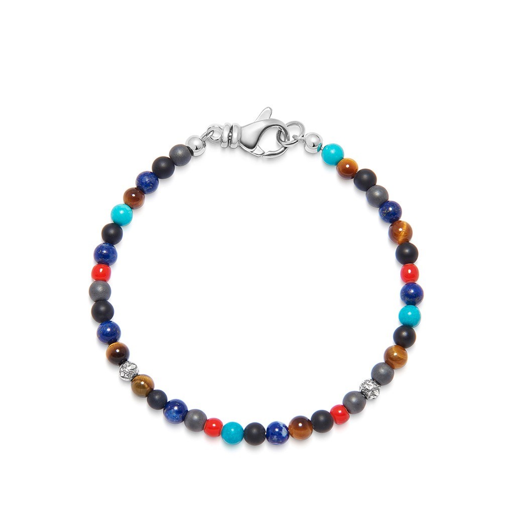 Nialaya The Mykonos Collection &#8211; Turquoise, Red Glass Beads, Blue Lapis, Hematite and Onyx