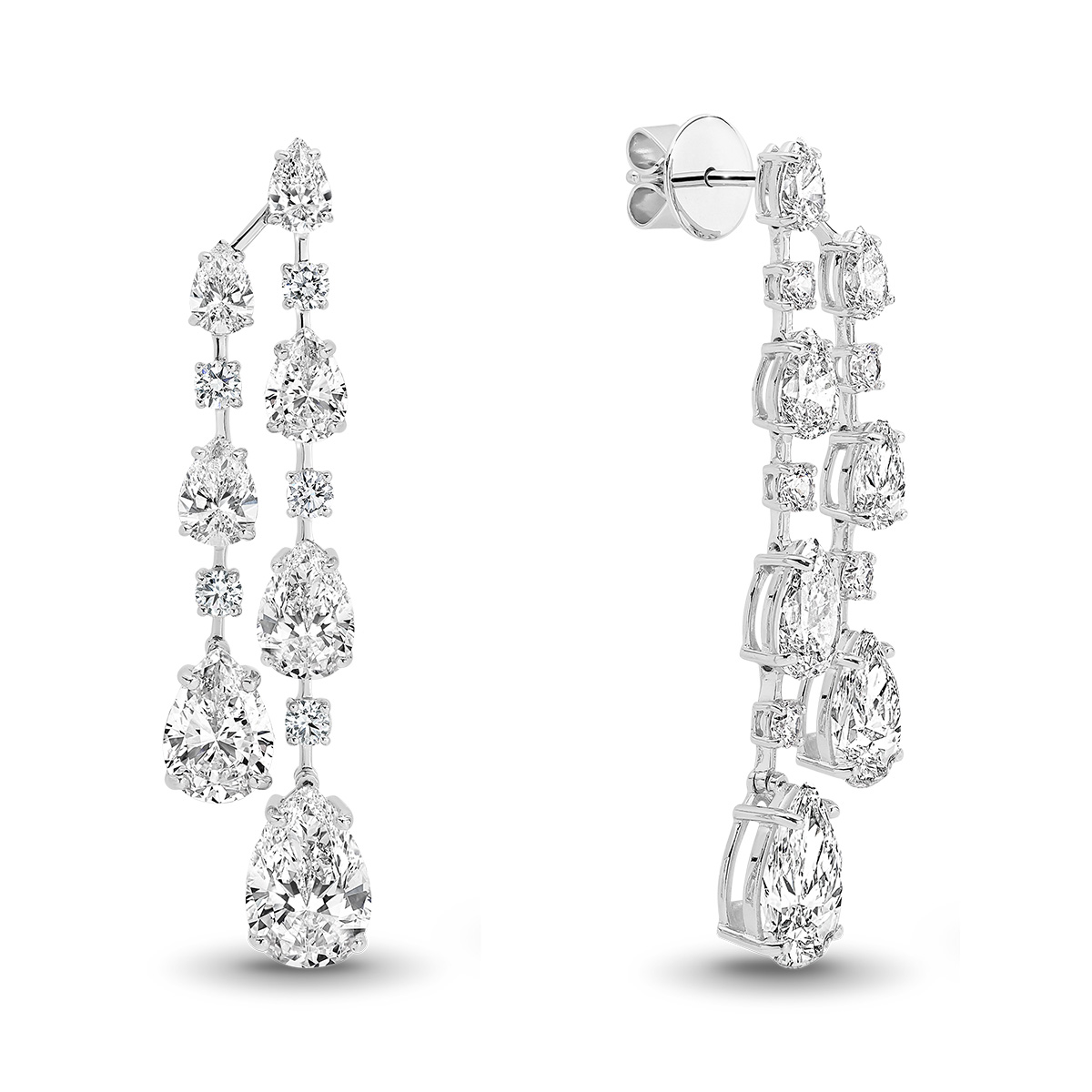 Cubic Zirconia Silver Twin Drop Milania Earrings