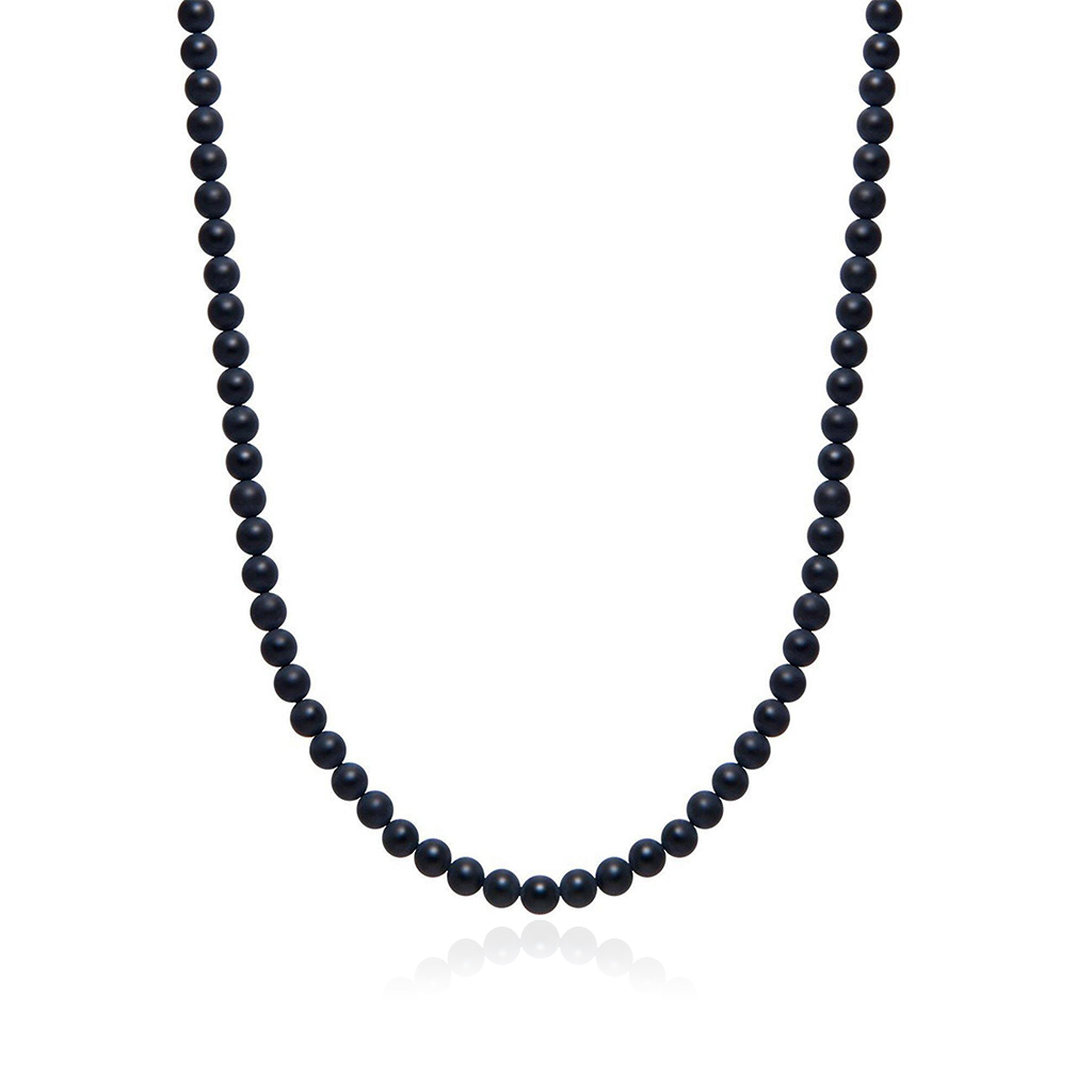 Nialaya Men&#8217;s Beaded Matte Onyx Necklace