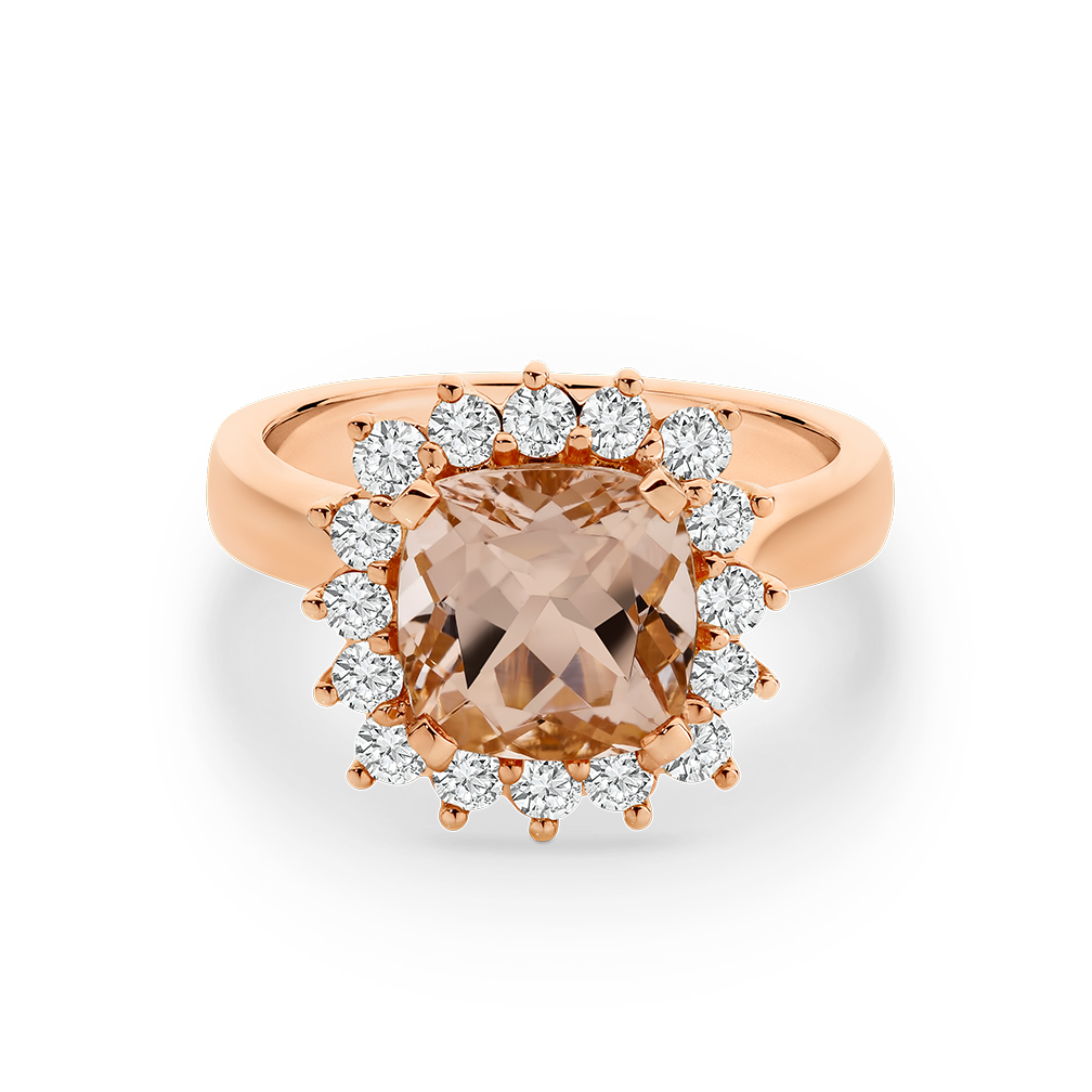 Icon Morganite and Diamond Cluster Ring