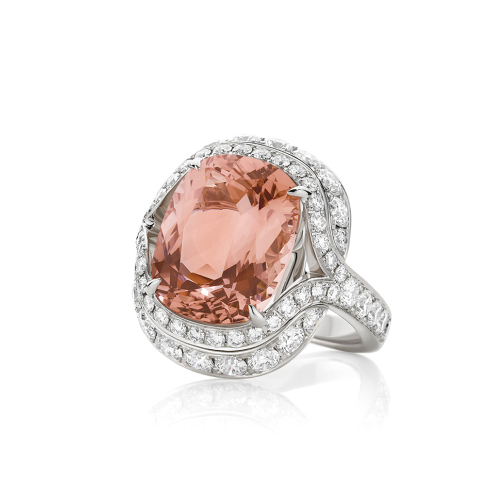 Morganite &#038; Diamond Cocktail Ring