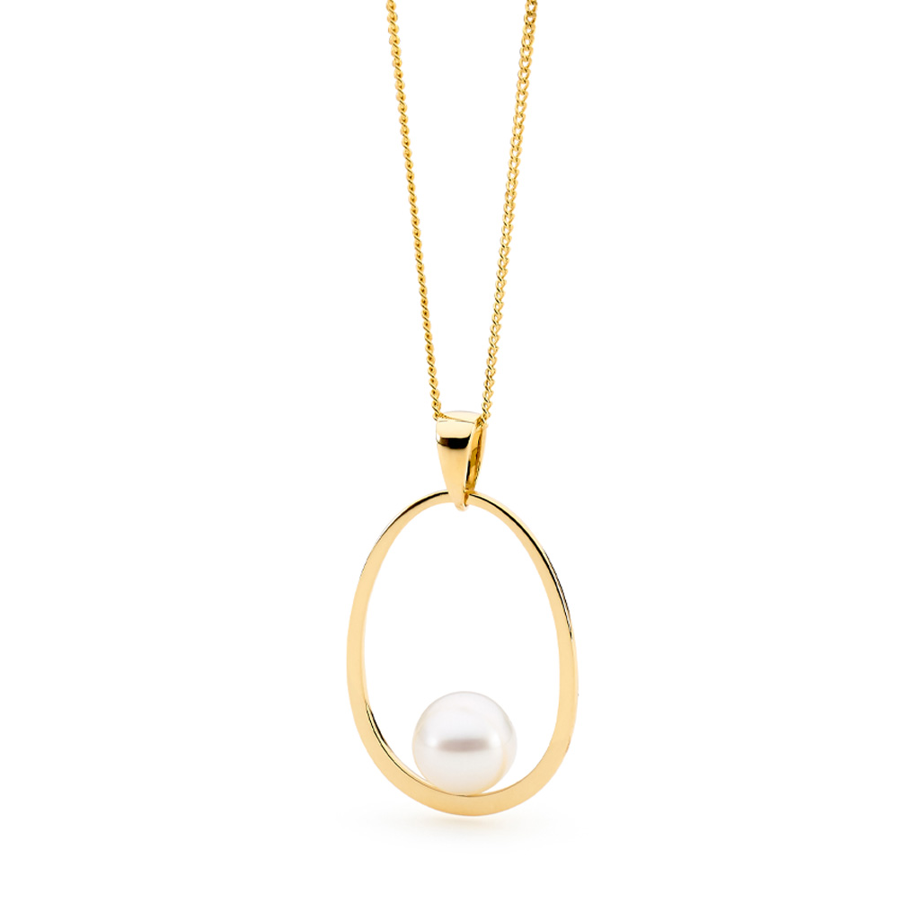 Allure South Sea Pearl Looped Oval Pendant