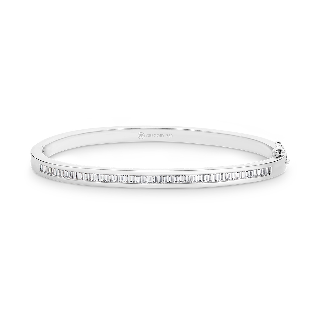 Baguette Cut Channel Set Diamond Bangle