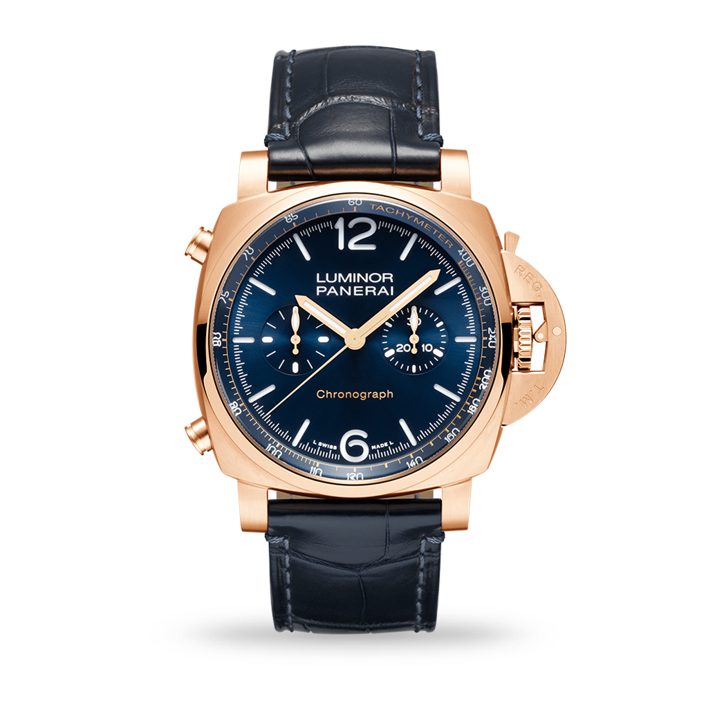 Panerai Luminor Chrono Goldtech™ Blu Notte 44mm Leather Strap