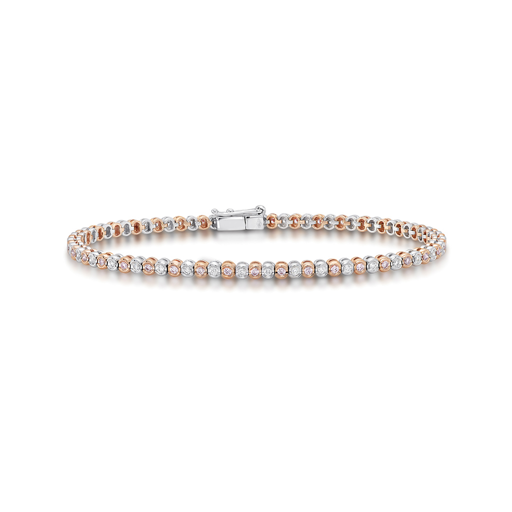 Kimberley White &#038; Argyle Pink Diamond Calla Tennis Bracelet