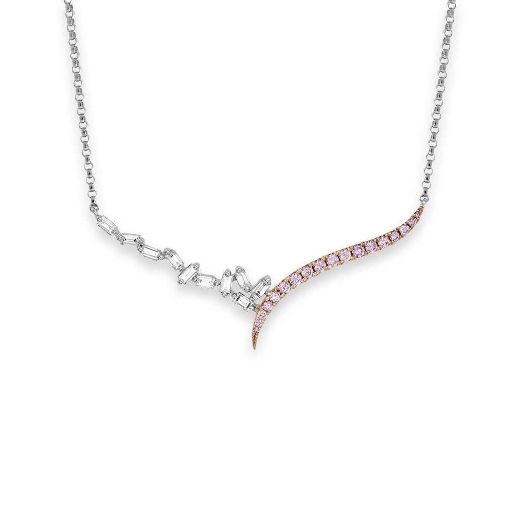 Kimberley White &#038; Argyle Pink Diamond Kryss Pendant
