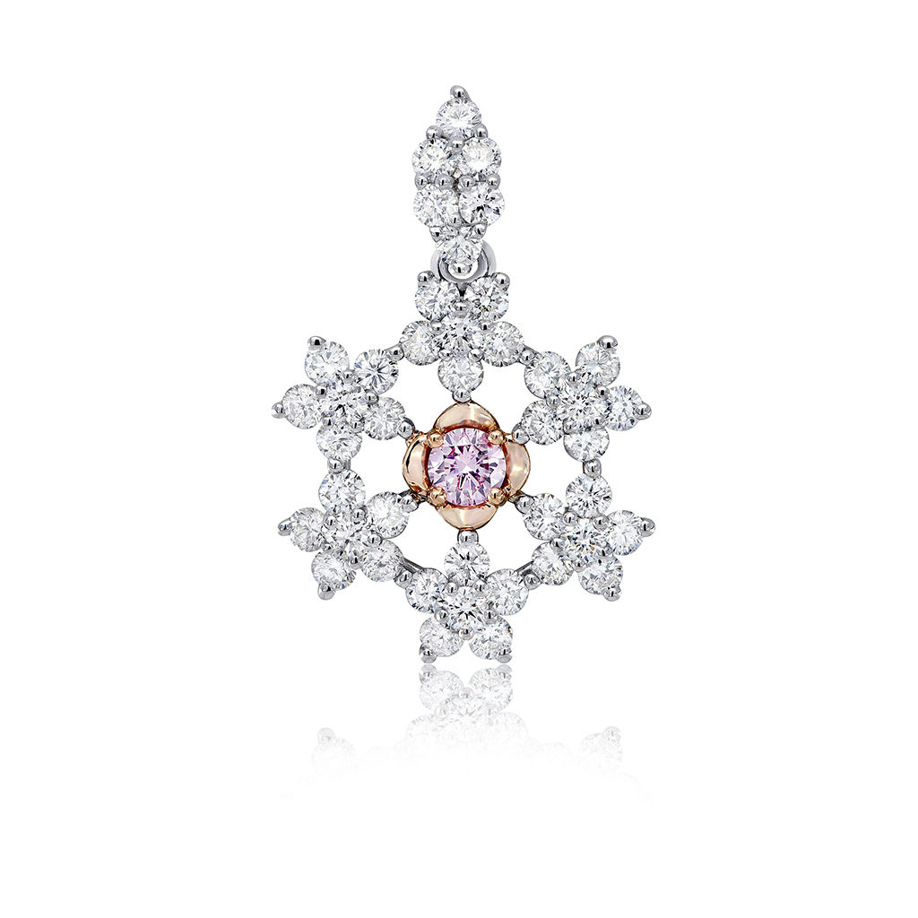 Kimberley White &#038; Argyle Pink Diamond Winter Pendant