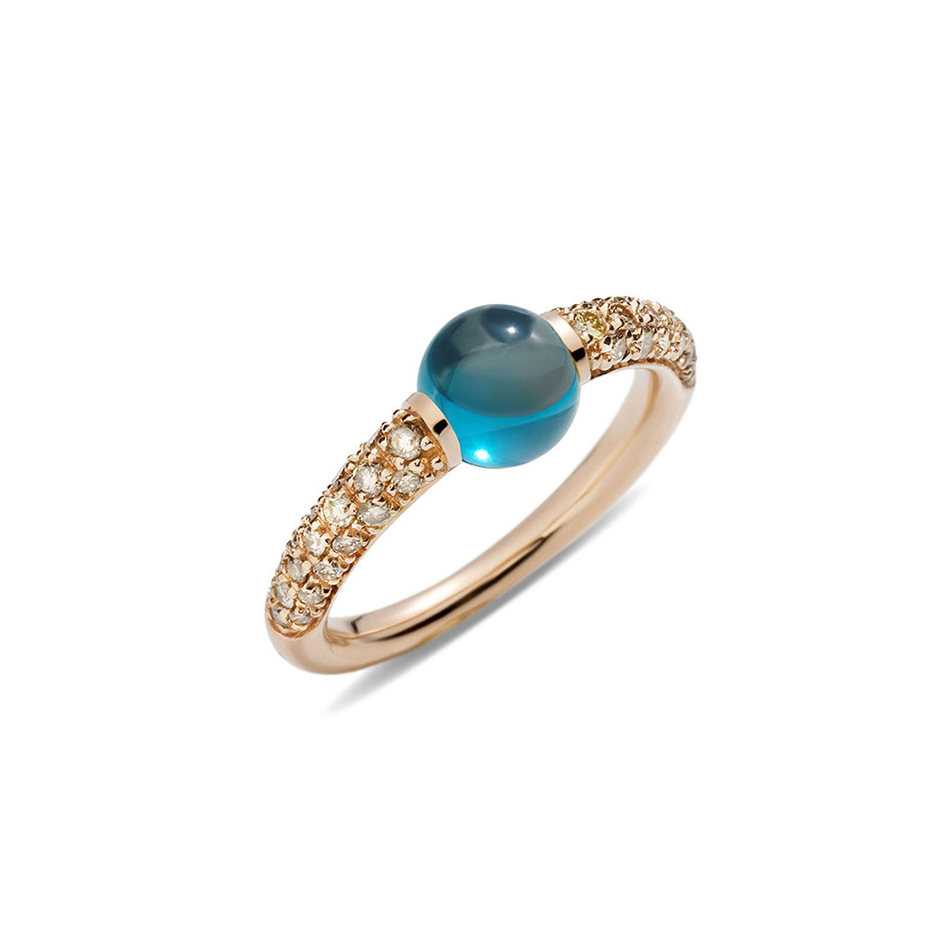 Pomellato Mama Non Mama London Blue Topaz &#038; Diamond Ring