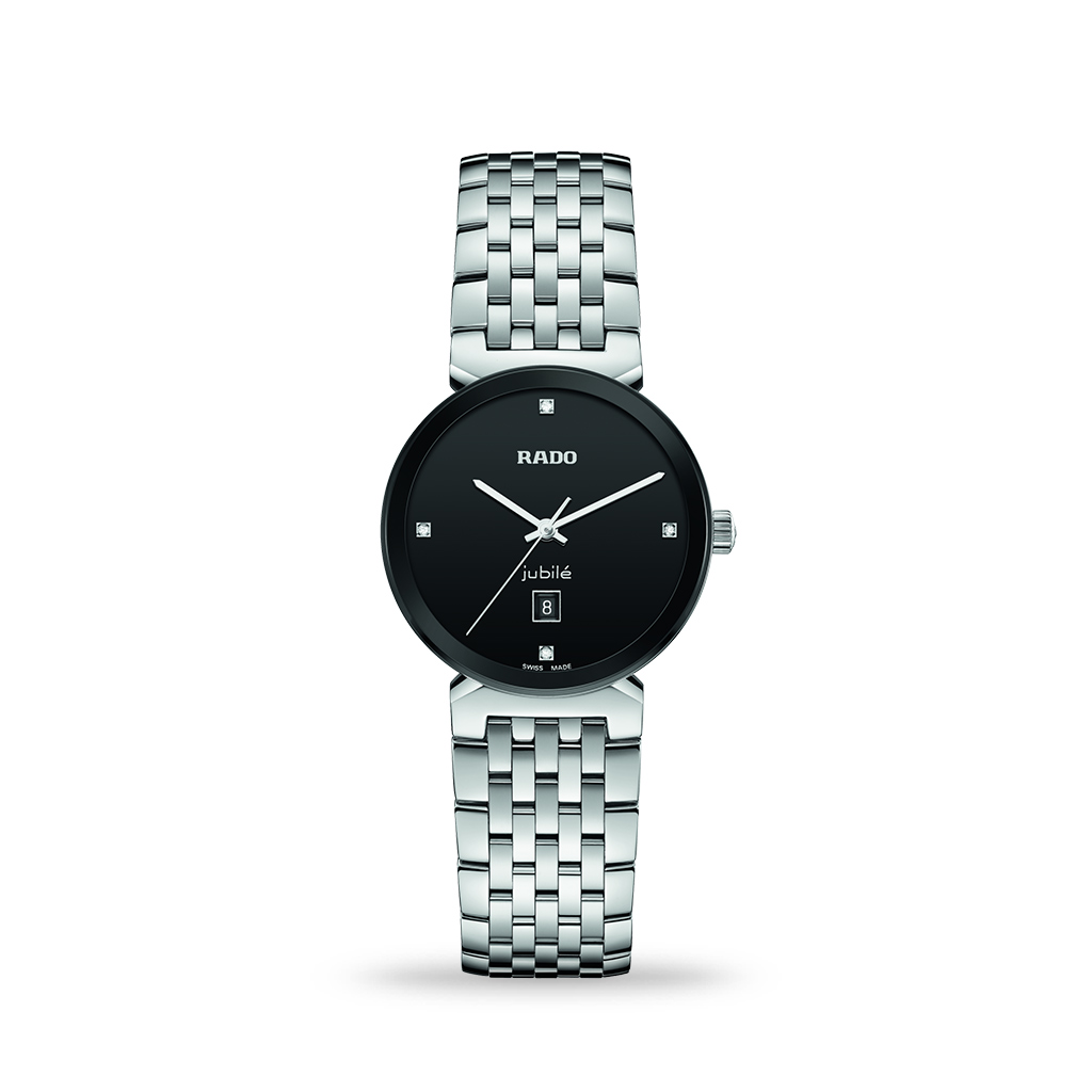 Rado Florence Quartz 30mm Black Dial With Diamonds Bracelet