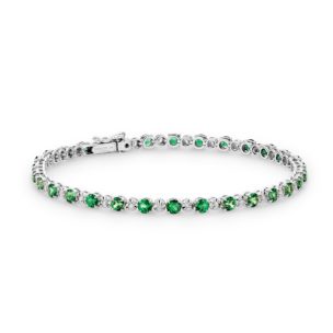 Tsavorite Garnet & Diamond Tennis Bracelet