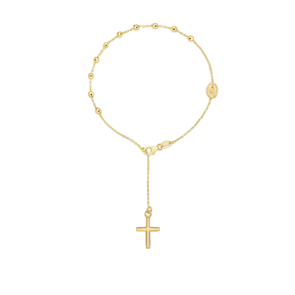 18K Yellow Gold Rosary Bead Bracelet