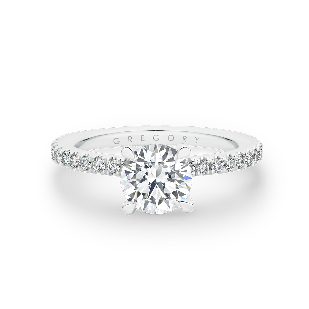 Round Brilliant Diamond Band Engagement Ring