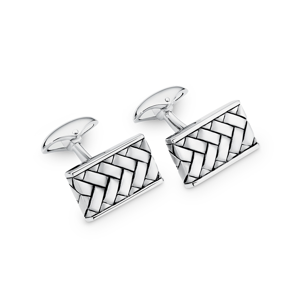 Sterling Silver Chevron Cufflinks