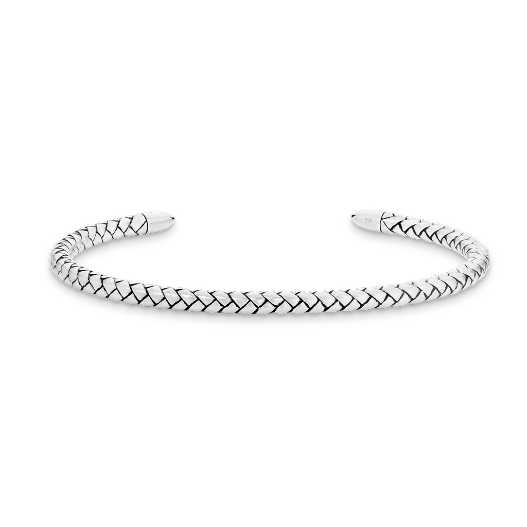 Sterling Silver Chevron Slim Cuff