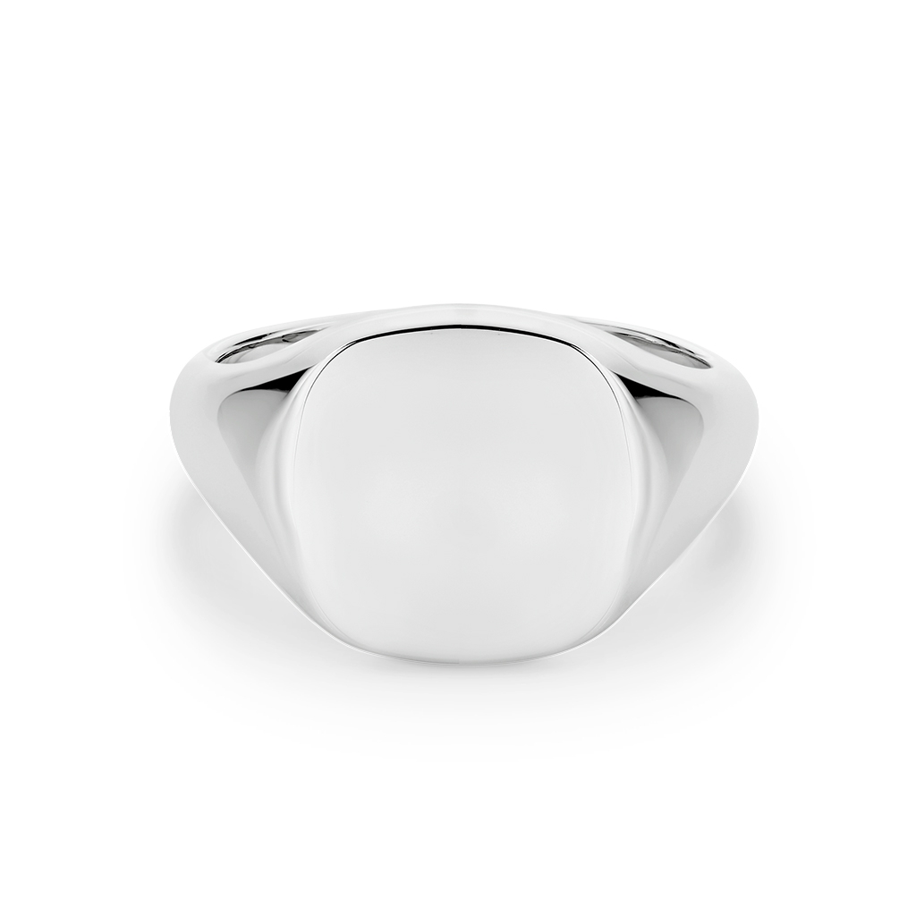 Sterling Silver Cushion Signet Ring