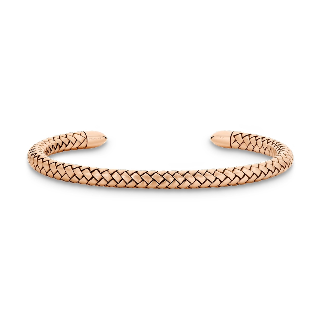 Sterling Silver Rose Gold Plated Chevron Cuff
