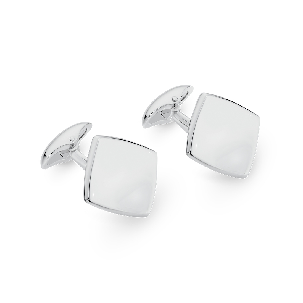 Sterling Silver Square Disc Cufflinks
