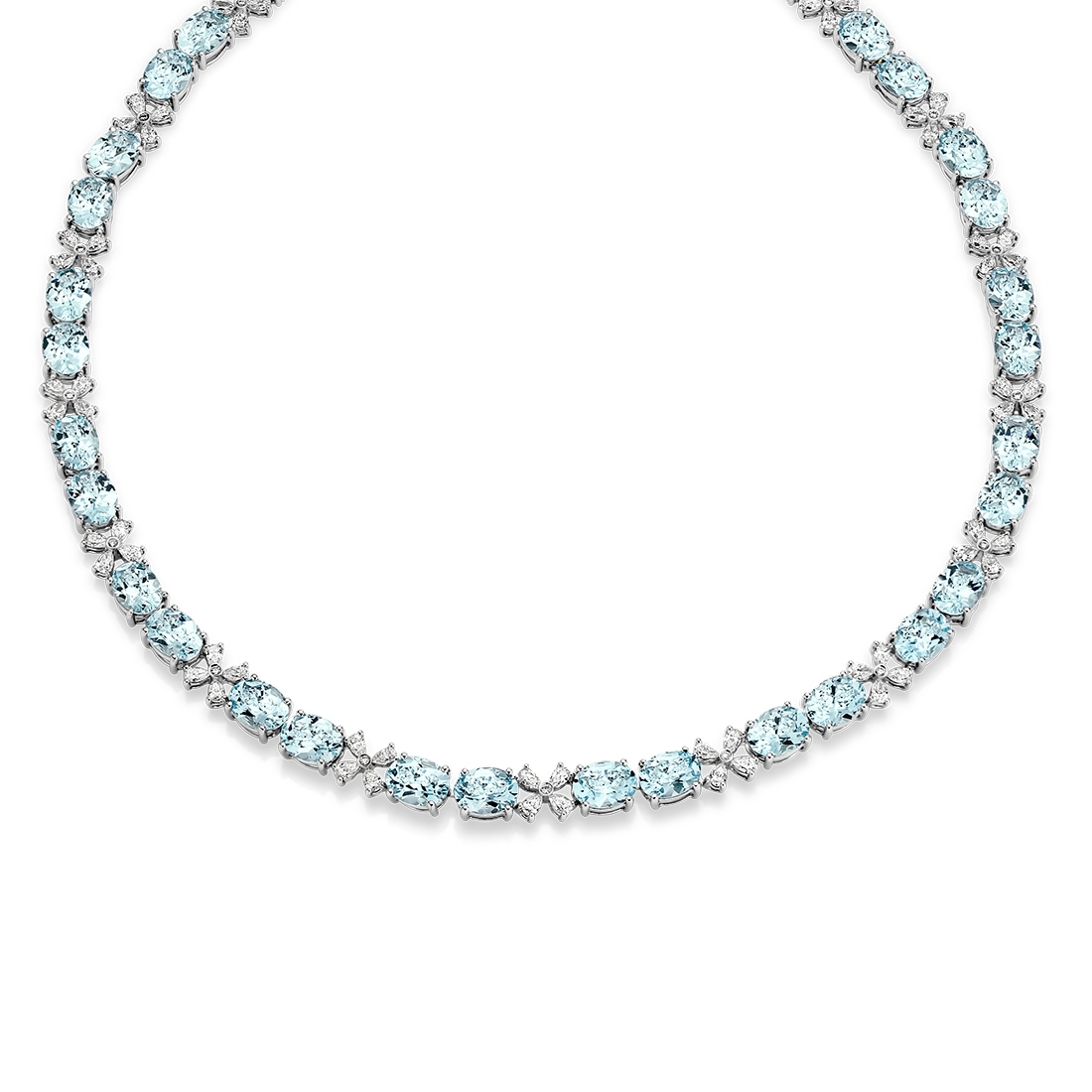 Blue Topaz &#038; Diamond Cocktail Collier