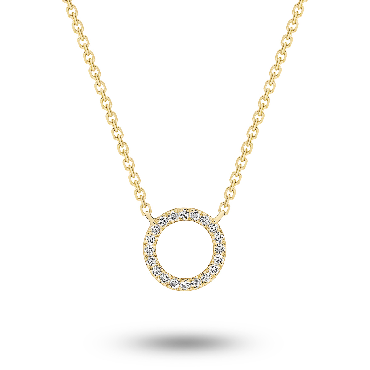 18K Diamond Set Initial O Necklace