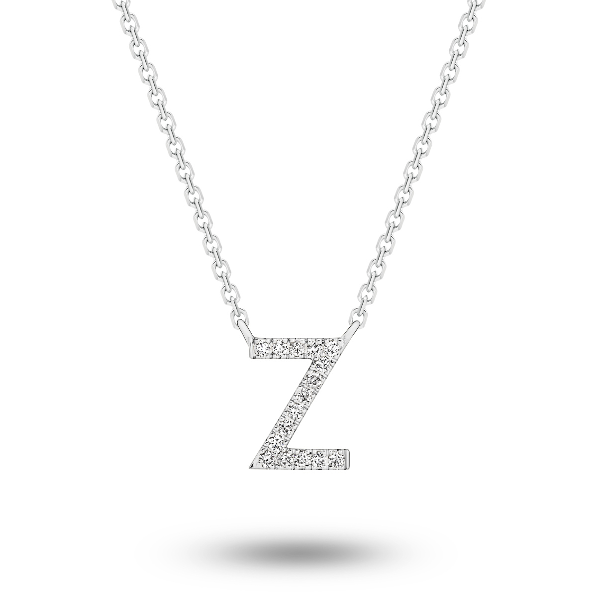 18K Diamond Set Initial Z Necklace