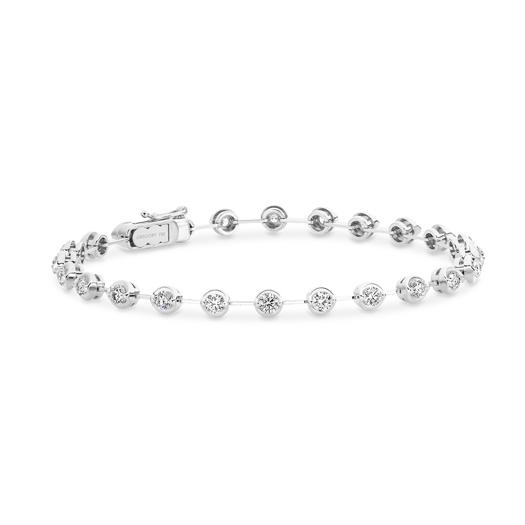 2.00ct White Gold Diamond Bar Tennis Bracelet