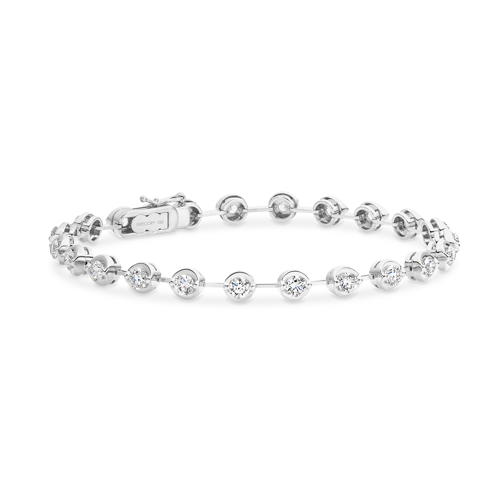 18K White Gold Tennis Bracelet With 41 Diamonds &#8211; 3.00ct