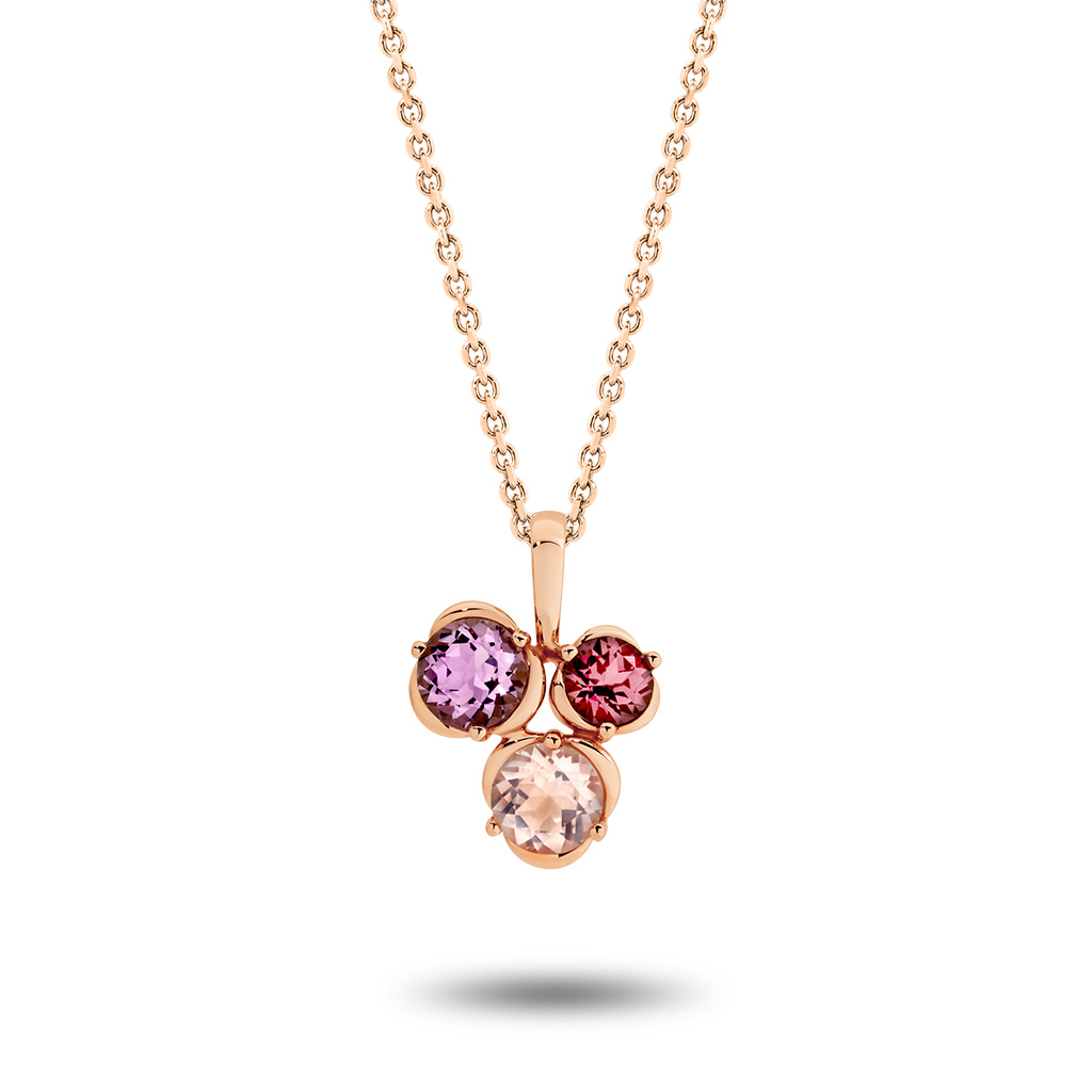 Petite Coloured Stone Trio Pendant