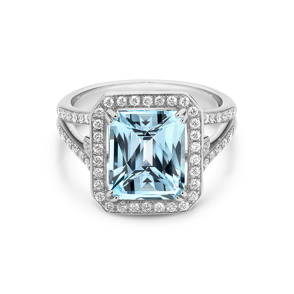 Tycoon 8 Blue Topaz and Diamond Cocktail Ring