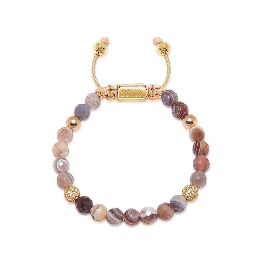 Nialaya Women&#8217;s Beaded Bracelet with Botswana Agate