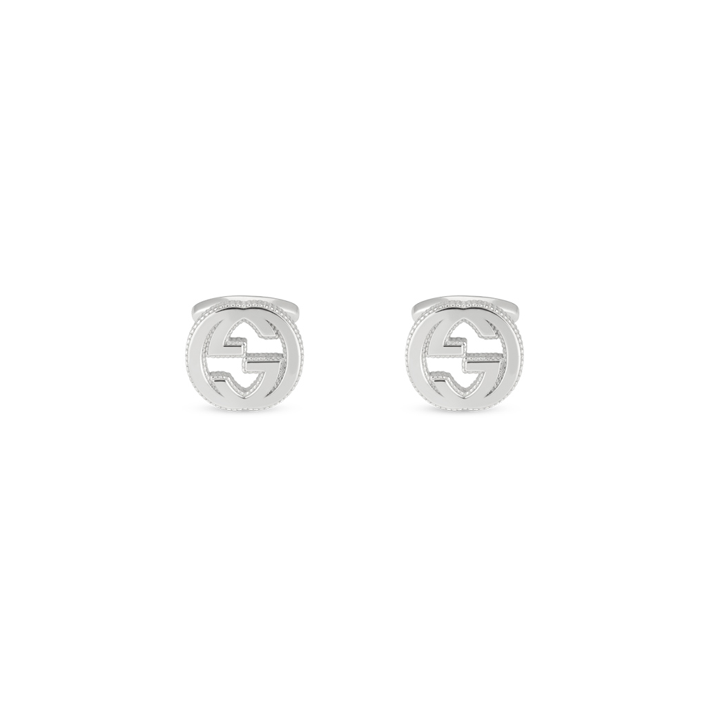 Gucci Interlocking G Silver Cufflinks